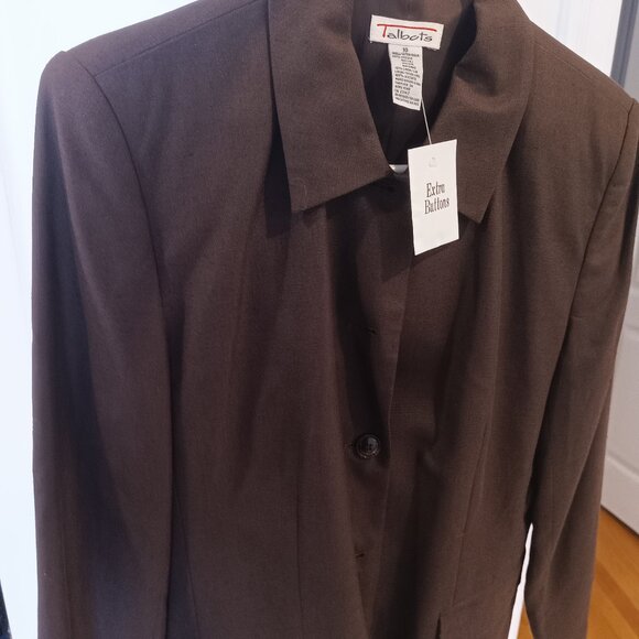 Talbots Brownish / very dark purple suit jacket set of top and bottom size 10 - Picture 10 of 15